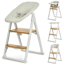 Стульчик El Camino Growee ME 1222 Cream бежевый, 4 в 1, шезлонг, стульчик для кормления, башня Монтессори, стул