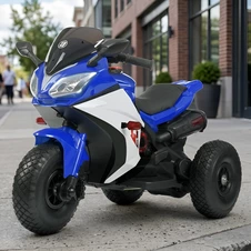 Детский электромотоцикл M 4840ALR-4 синий с пультом дистанционного управления