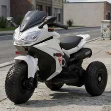 Детский электромотоцикл M 4840ALR-1 белый с пультом дистанционного управления