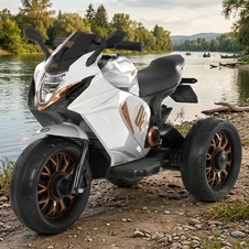 Детский мотоцикл на аккумуляторе M 5050ELR-1 белый с пультом