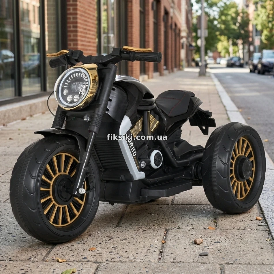 Детский мотоцикл Bambi M 5048ELR-2 черный пульт управления