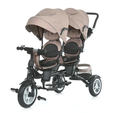 Велосипед для двойни MT 1004DUOS-3 бежевый с родительской ручкой