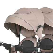 Велосипед для двойни MT 1004DUOS-3 бежевый с родительской ручкой фото 11