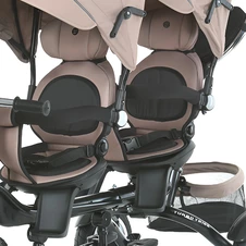 Велосипед для двойни MT 1004DUOS-3 бежевый с родительской ручкой фото 44
