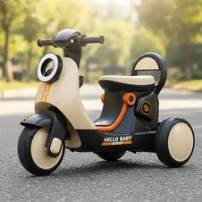 Детский мотоцикл на аккумуляторе M 6298BR-13 бежевый с пультом