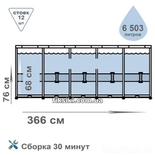 Каркасный бассейн Intex 28212, 366 х 76 см., с фильтр-насосом фото 66
