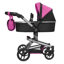 Коляска для куклы Carrello Fortuna 9695 Rose red малиновая