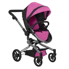 Коляска для куклы Carrello Fortuna 9695 Rose red малиновая фото 11