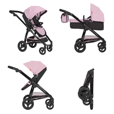 Коляска для куклы Carrello Ultra 9696 Pink розовая с сумочкой 2 в 1 фото 44