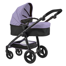 Коляска для куклы Carrello Ultra 9696 Purple фиолетовая с сумочкой 2 в 1