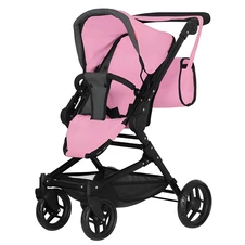 Коляска для куклы Carrello Magia 9636 Pink розовая с сумочкой 3 в 1