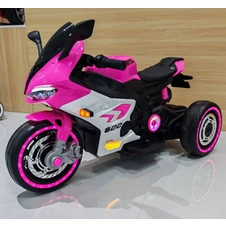 Детский электромотоцикл M 6307EL-8 розовый с EVA колесами
