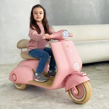 Детский мотоцикл M 6327L-8 розовый скутер сиденье со спинкой фото 11