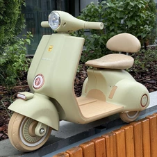 Детский мотоцикл M 6327L-13 бежевый скутер сиденье со спинкой фото 33