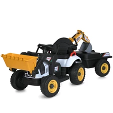 Детский трактор M 6027EBLR-5 зеленый с ковшами и прицепом