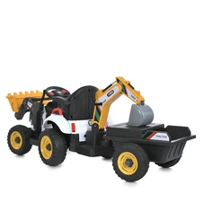 Детский трактор M 6027EBLR-5 зеленый с ковшами и прицепом фото 11