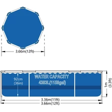 Каркасный бассейн Avenli 12336V64 круглый 366 х 100 см фото 55