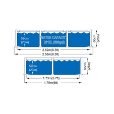 Каркасный бассейн Avenli 17805EU прямоугольный с фильтр-насосом 258 х 179 х 66 см фото 66