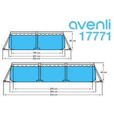 Каркасный бассейн Avenli 17771EU прямоугольный с фильтр-насосом 300 х 207 х 66 см фото 16