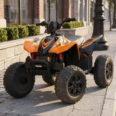 Детский квадроцикл на аккумуляторе M 6309EL-7 оранжевый с мягким сиденьем