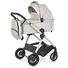 Универсальная коляска 2 в 1 El Camino Riviera ME 1183 Silver Milk молочная с люлькой и блоком