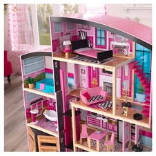 Деревянный кукольный домик MD 1430 четырехэтажный с мебелью фото 33