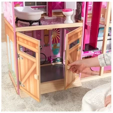 Деревянный кукольный домик MD 1430 четырехэтажный с мебелью фото 44