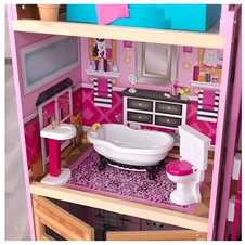 Деревянный кукольный домик MD 1430 четырехэтажный с мебелью фото 55