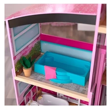 Деревянный кукольный домик MD 1430 четырехэтажный с мебелью фото 66