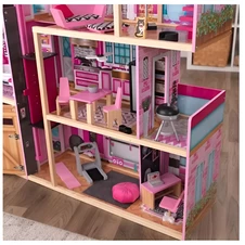 Деревянный кукольный домик MD 1430 четырехэтажный с мебелью фото 88