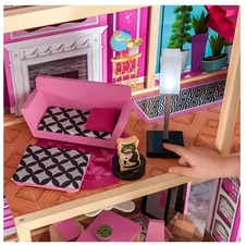 Деревянный кукольный домик MD 1430 четырехэтажный с мебелью фото 99