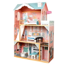 Деревянный кукольный домик MD 1429 трехэтажный с мебелью фото 11