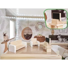 Деревянный кукольный домик MD 1426 трехэтажный с мебелью фото 44