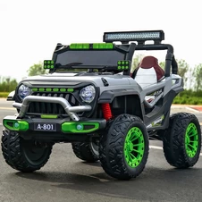 Детский электромобиль джип M 6350EBLR-11(24V) серый с двухместным сиденьем