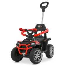 Квадроцикл - толокар с ручкой M 6323EBLR-3 красный