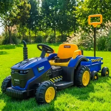 Детский электромобиль трактор M 6269EBLR-4 синий каталка - толокар