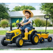 Детский электромобиль трактор M 6269EBLR-6 желтый каталка - толокар