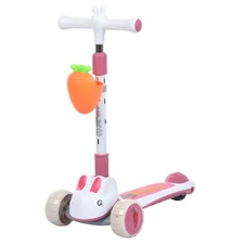 Детский самокат iTrike Maxi-big JR3-179-P розовый подсветка колес