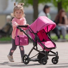 Коляска для куклы 2 в 1 Carrello Maestro 9651B Powder pink нежно-розовая фото 44