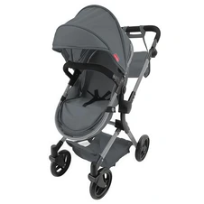 Коляска для куклы Carrello Alfa 9707 Grey серая 2 в 1 с сумочкой фото 11