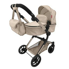 Коляска для куклы Carrello Alfa 9707 Cream кремовая 2 в 1 с сумочкой