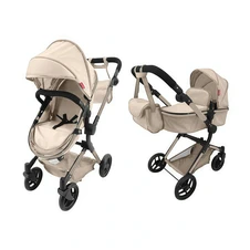 Коляска для куклы Carrello Alfa 9707 Cream кремовая 2 в 1 с сумочкой купить