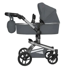 Коляска для куклы Carrello Fortuna 9695 Grey серая с сумочкой