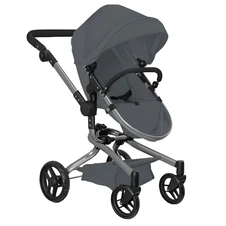 Коляска для куклы Carrello Fortuna 9695 Grey серая с сумочкой фото 11