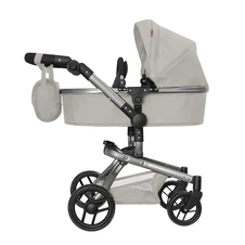 Коляска для куклы Carrello Fortuna 9695 Light Grey светло-серая с сумочкой