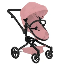 Коляска для куклы Carrello Fortuna 9695 Powder pink нежно-розовая с сумочкой фото 11