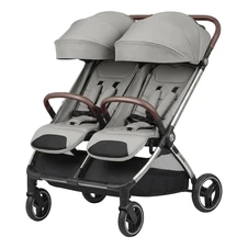 Двухместная коляска Carrello Link CRL-6533 Cliff Grey серая прогулочная