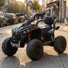 Детский квадроцикл M 6381EBLR-2 черный мягкое сиденье со спинкой
