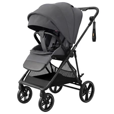 Прогулочная коляска Carrello Extra CRL-5532 Chrome Grey серая с поворотным блоком