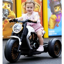 Детский мотоцикл M 5048EL-13 бежевый с двумя моторами по 25 Вт фото 11